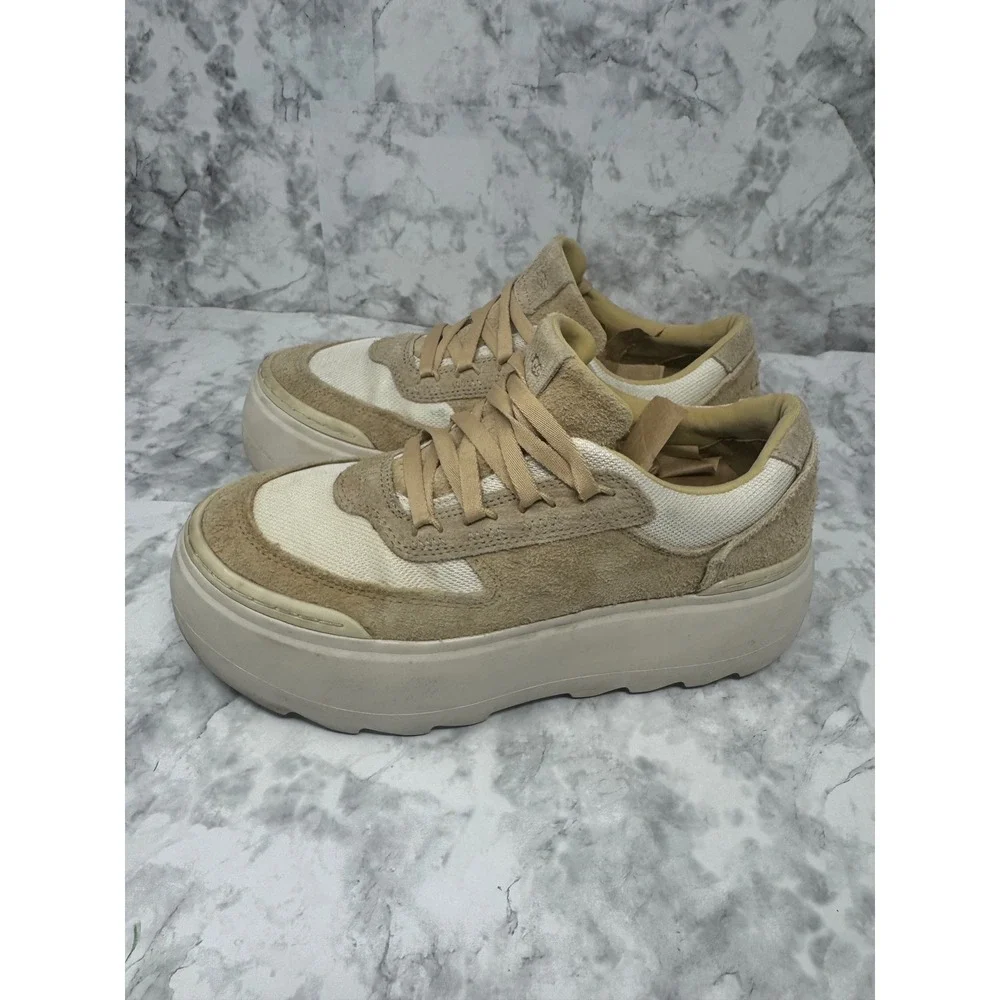 UGG Marin Lace Sand White Suede Platform chunky /Y2k /90's Sneakers 8.5